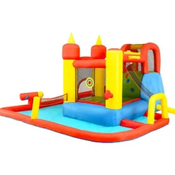 Happy Hop Castillo hinchable con tobogán y piscina 410x385x220 cm