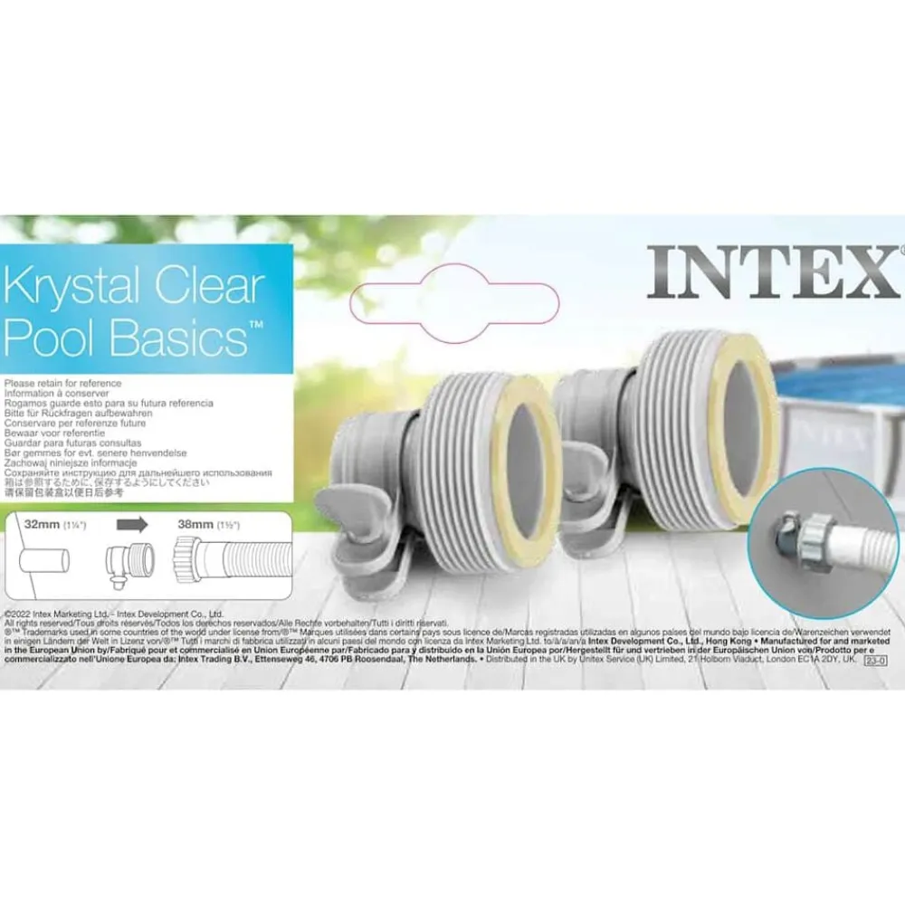 INTEX Piscina Y Spa-Adaptadores B 2 uds para mangueras 32 mm a 38 mm