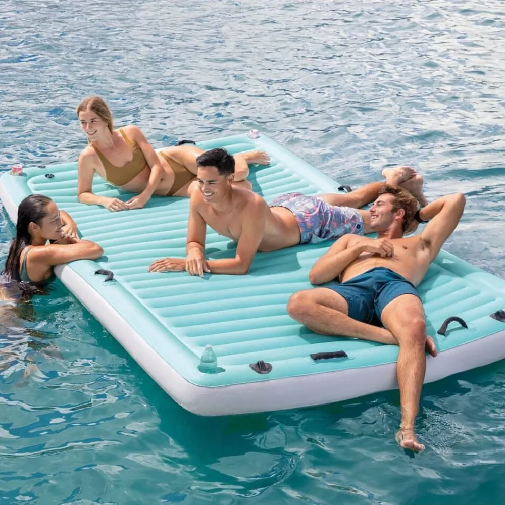 INTEX Piscina Y Spa-Colchoneta de piscina inflable vinilo azul 310x183 cm