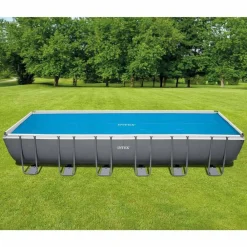 INTEX Piscina Y Spa-Cubierta de piscina solar de polietileno azul 716x346 cm
