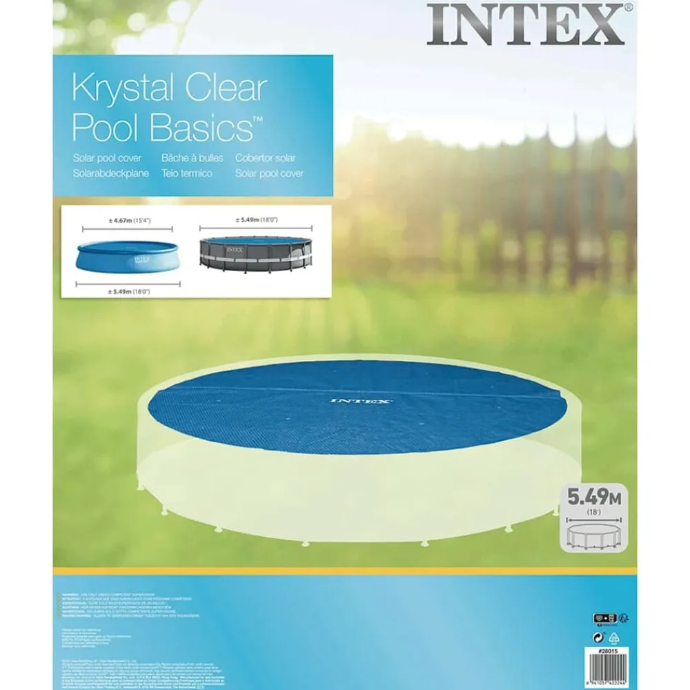 INTEX Piscina Y Spa-Cubierta de piscina solar polietileno azul 538 cm
