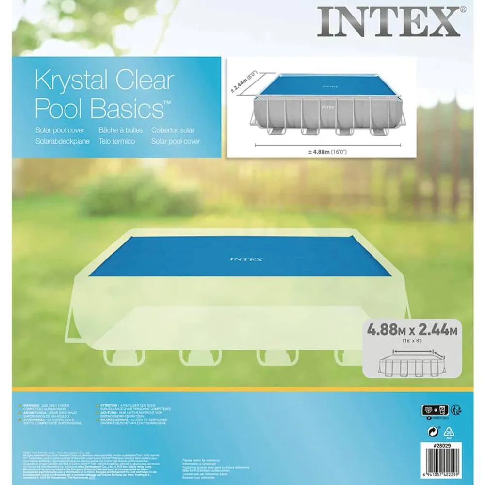 INTEX Cubierta de piscina solar polietileno azul 476x234 cm Discount
