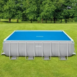 INTEX Piscina Y Spa-Cubierta de piscina solar de polietileno azul 378x186 cm