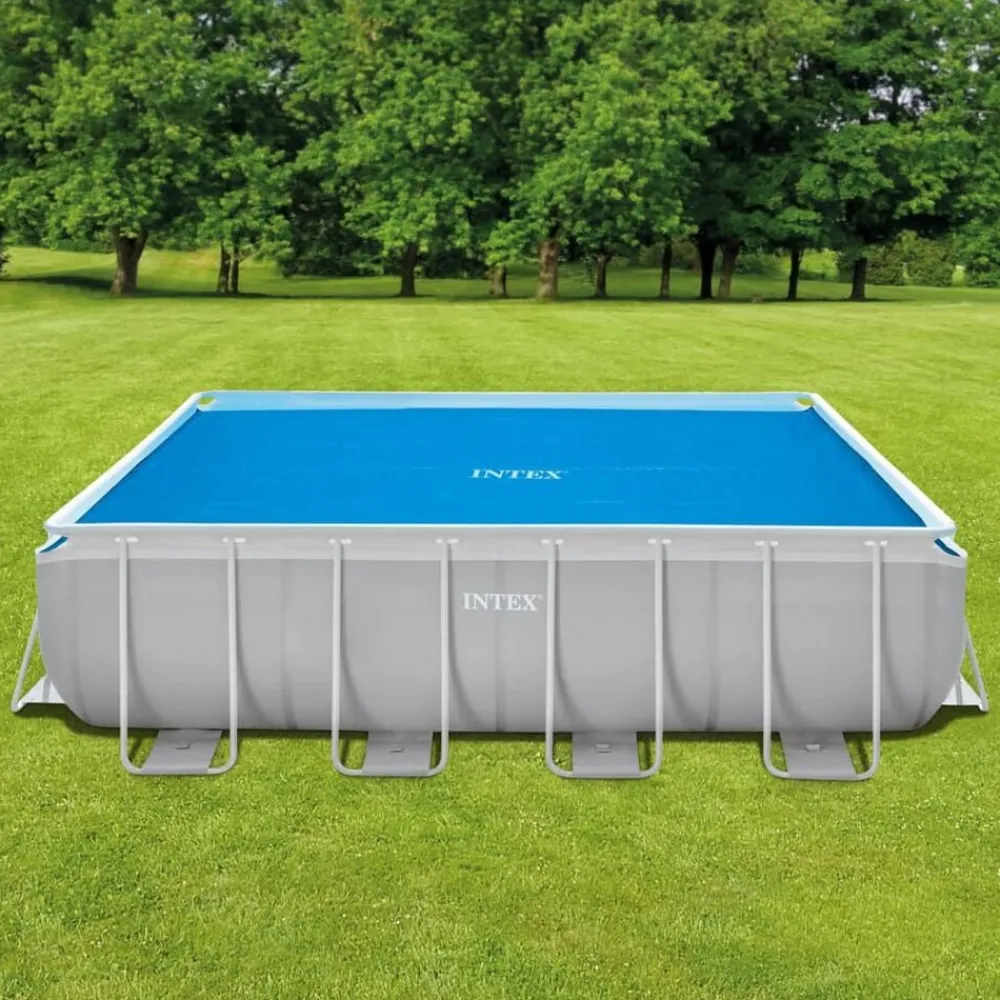 INTEX Piscina Y Spa-Cubierta de piscina solar de polietileno azul 378x186 cm