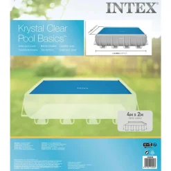 INTEX Piscina Y Spa-Cubierta de piscina solar de polietileno azul 378x186 cm