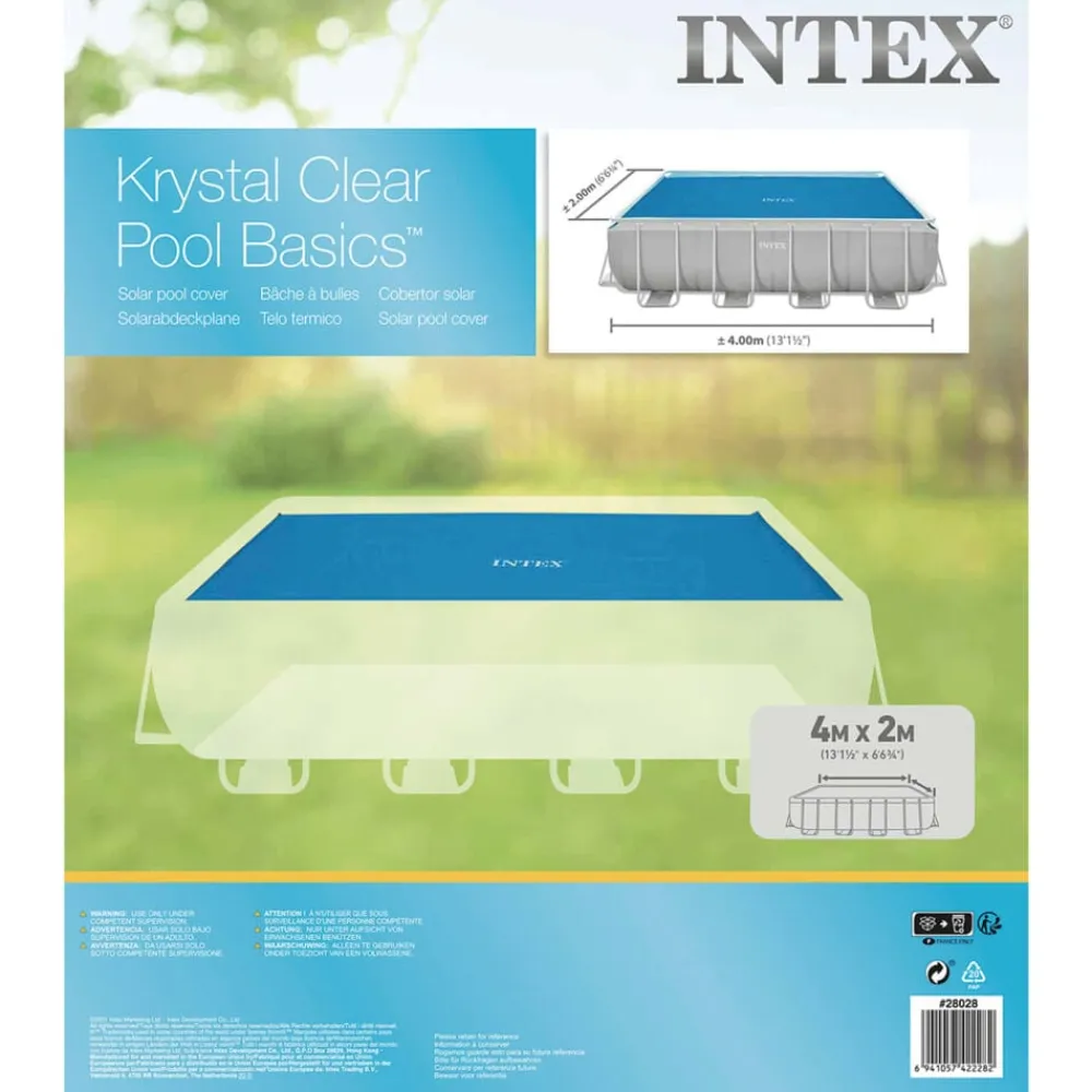 INTEX Piscina Y Spa-Cubierta de piscina solar de polietileno azul 378x186 cm