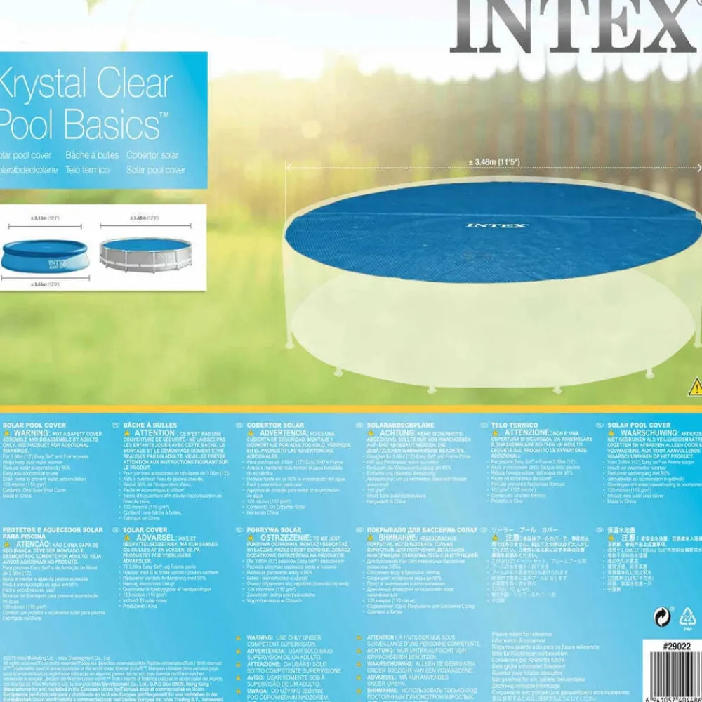INTEX Cubierta solar de piscina redonda 366 cm New