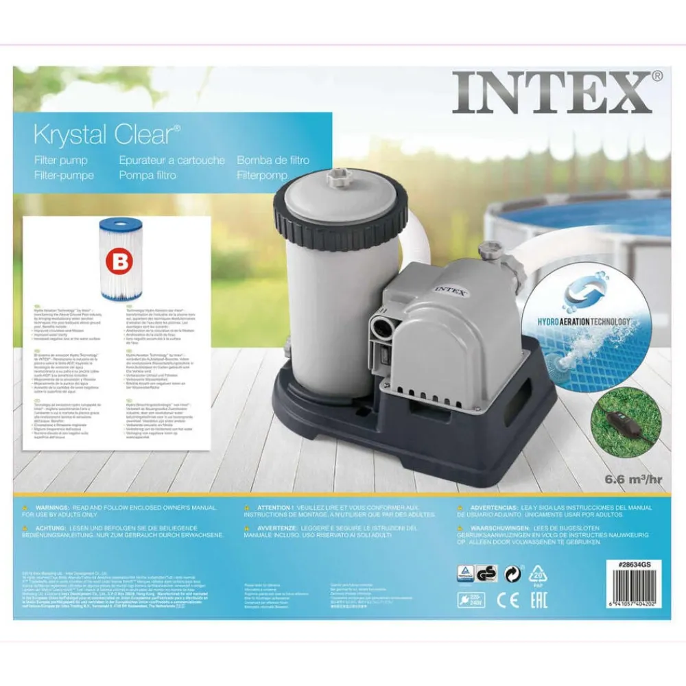 INTEX Piscina Y Spa-Depuradora de cartucho 9463 L/h