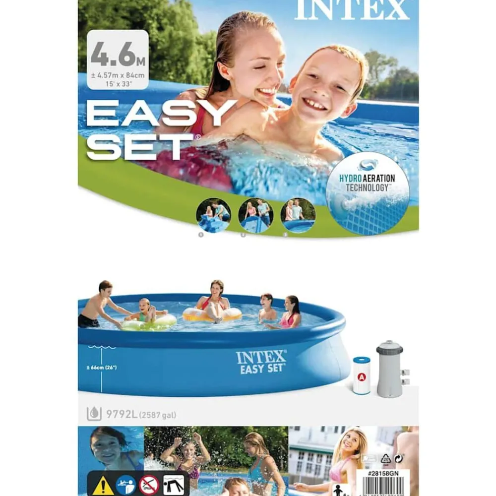 INTEX Piscina con sistema de filtro Easy Set 457x84 cm Hot