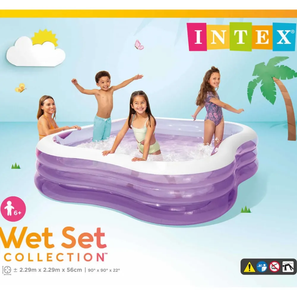 INTEX Piscina hinchable Beach Wave 229x229x56 cm 57495NP Clearance