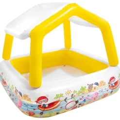 INTEX Piscina Y Spa-Piscina inflable con parasol 157x157x122 cm