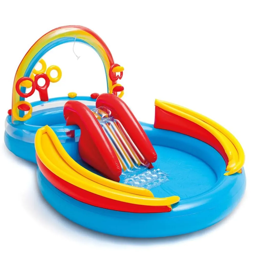 INTEX Piscina inflable Rainbow Ring Play Center 297x193 x135cm 57453NP Best