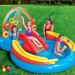 INTEX Piscina inflable Rainbow Ring Play Center 297x193 x135cm 57453NP Best