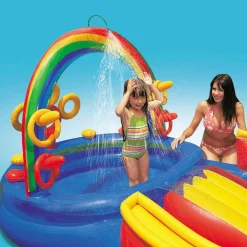 INTEX Piscina inflable Rainbow Ring Play Center 297x193 x135cm 57453NP Best