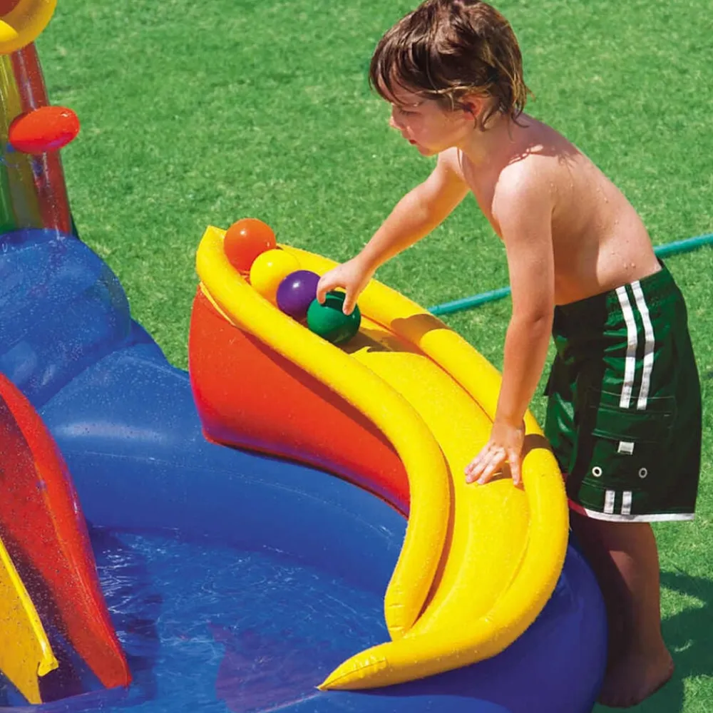INTEX Piscina inflable Rainbow Ring Play Center 297x193 x135cm 57453NP Best