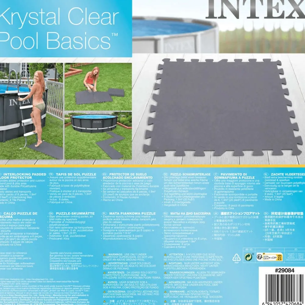 INTEX Protector suelo acolchado entrelazado 8 pzas 50x50x0,5cm 1,9m² Online