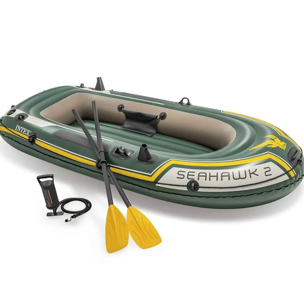INTEX Actividades Al Aire Libre-Set de barca inflable con remos y bomba Seahawk 2 68347NP