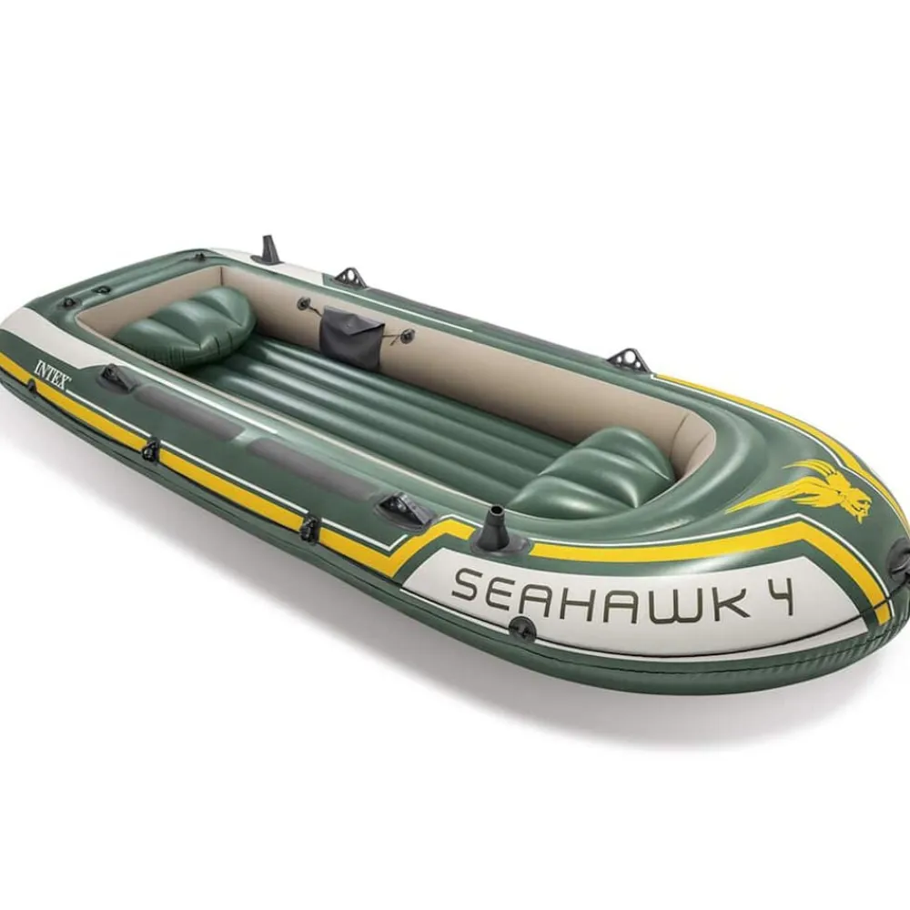 INTEX Actividades Al Aire Libre-Set de barca inflable con remos y bomba Seahawk 4 68351NP