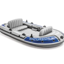 INTEX Actividades Al Aire Libre-Set de barca inflable con remos y bomba Excursion 4 68324NP