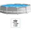 INTEX Set de piscina estructura de prisma calidad superior 305x76 cm
