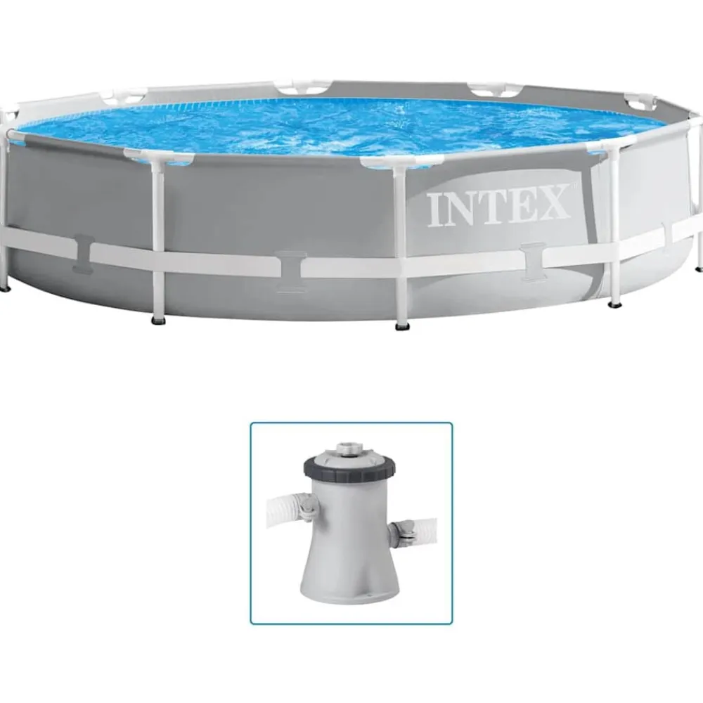 INTEX Set de piscina estructura de prisma calidad superior 305x76 cm