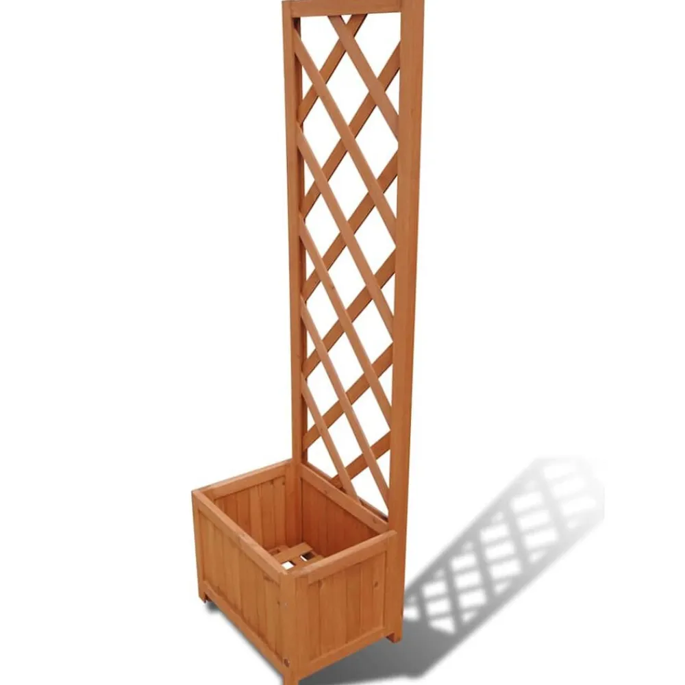 vidaXL Jardín-Jardinera de madera enrejada, 40 x 30 x 135 cm