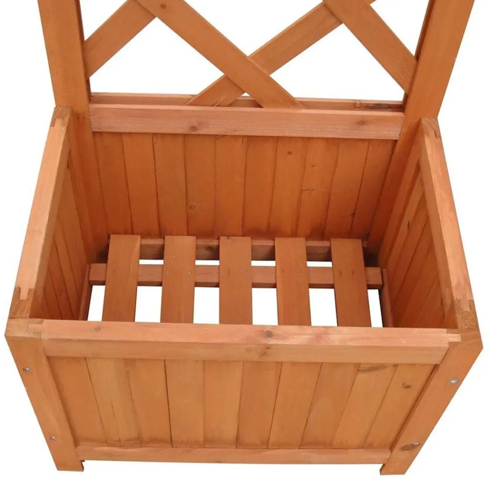 vidaXL Jardín-Jardinera de madera enrejada, 40 x 30 x 135 cm
