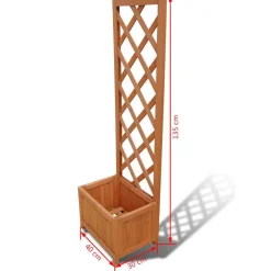 vidaXL Jardín-Jardinera de madera enrejada, 40 x 30 x 135 cm