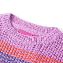 vidaXL Ropa Y Accesorios-Jersey de punto infantil con rayas color lila y rosa 92