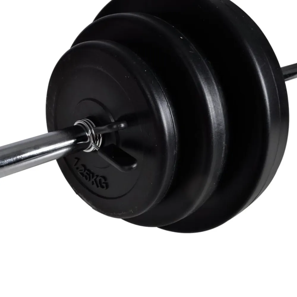 vidaXL Fitness Y Musculación-Juego de barras + 2 mancuernas 30,5kg