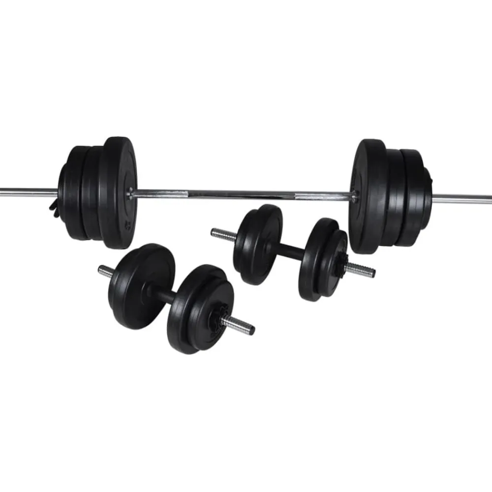 vidaXL Juego de barras + 2 mancuernas 60,5kg Online