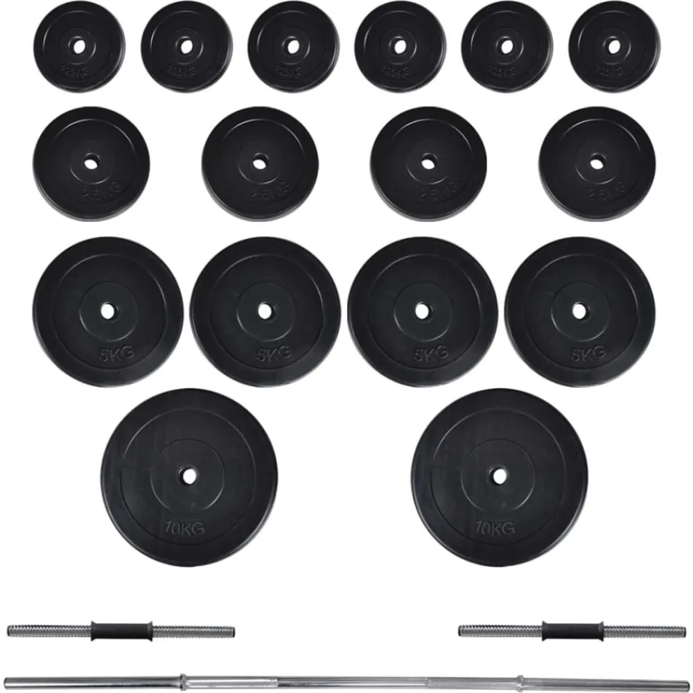 vidaXL Juego de barras + 2 mancuernas 60,5kg Online