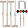 vidaXL Actividades Al Aire Libre-Juego de croquet de madera para 4 jugadores