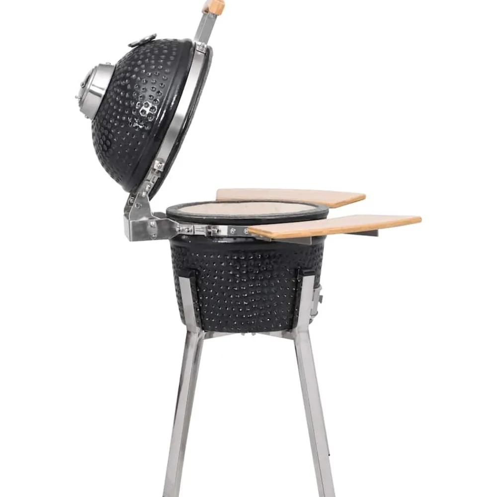 vidaXL Kamado Barbacoa Parrilla y Ahumador Cerámico 33 cm Negro Online