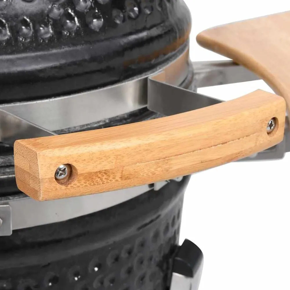 vidaXL Kamado Barbacoa Parrilla y Ahumador Cerámico 33 cm Negro Online