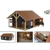 Kids Globe Juguetes-Establos de granja con 2 cajones y 1 taller 1:24 610167