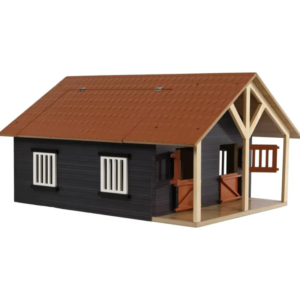 Kids Globe Juguetes-Establos de granja con 2 cajones y 1 taller 1:24 610167