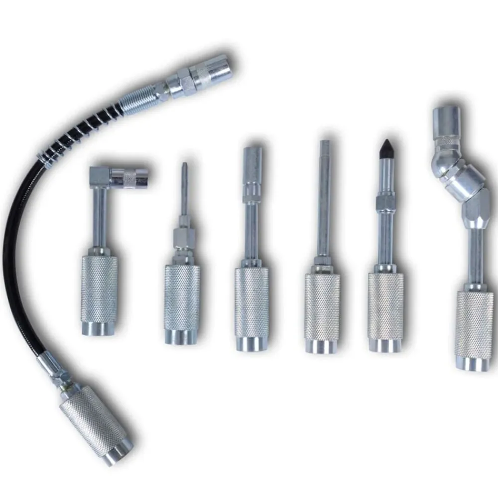 vidaXL Kit de set de Pistola de grasa Adaptador de Surtida herramienta Outlet