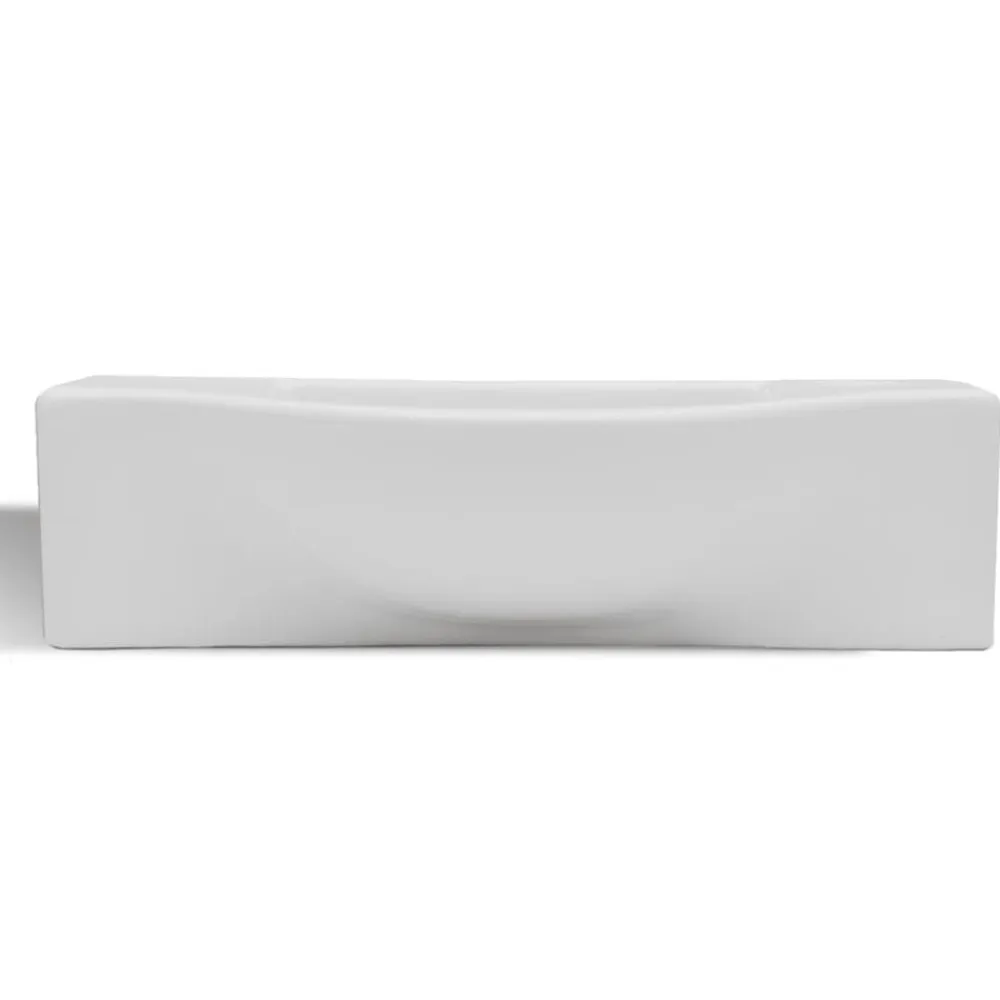 vidaXL Lavabo de cerámica con agujero para grifo Blanco Sale