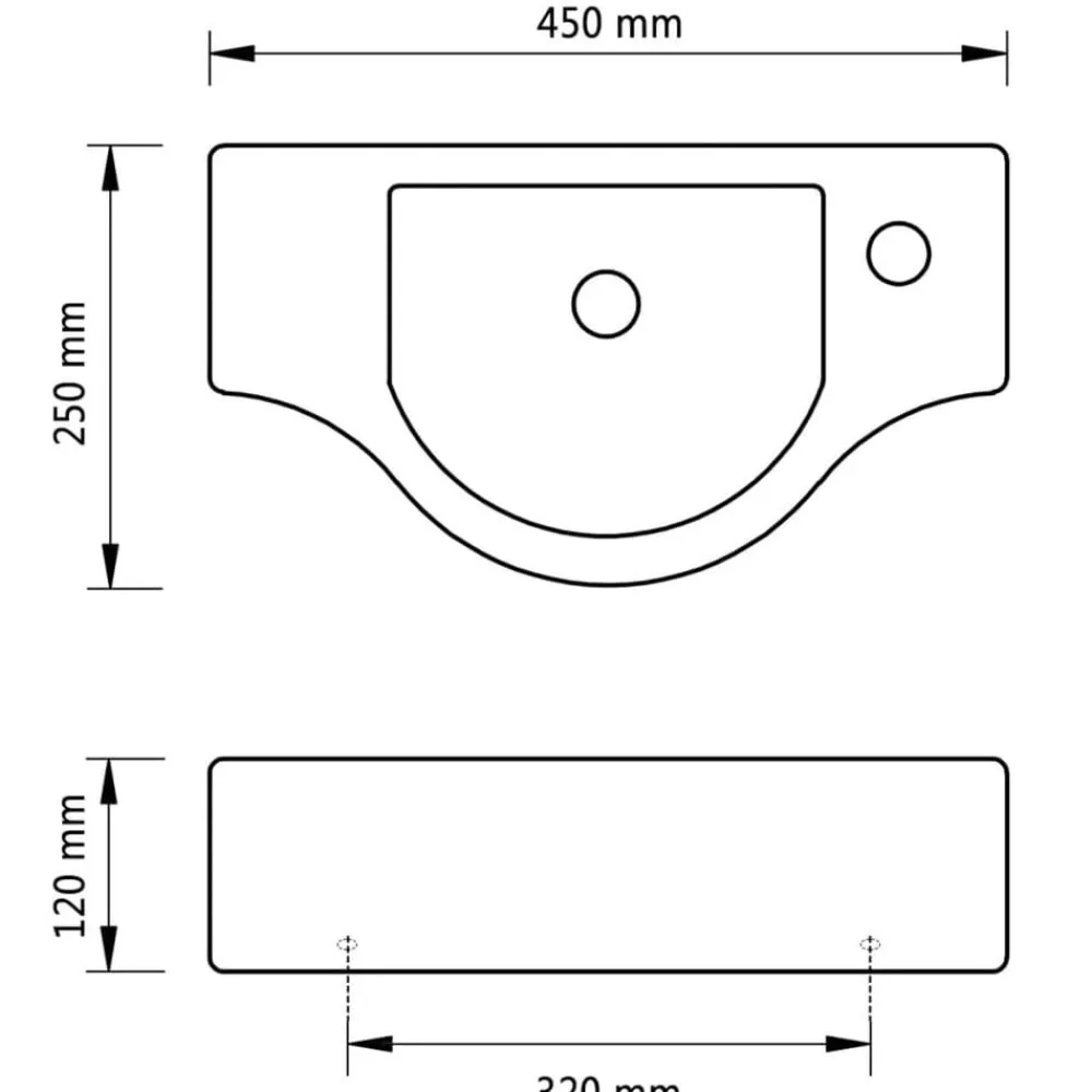 vidaXL Lavabo de cerámica con agujero para grifo Blanco Sale