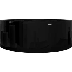 vidaXL Lavabo de cerámica con agujero para grifo/desagüe redondo Negro Hot