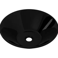 vidaXL Lavabo de cerámica redondo Negro Hot