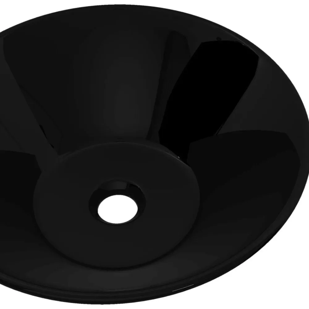 vidaXL Lavabo de cerámica redondo Negro Hot