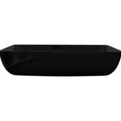 vidaXL Lavabo de cerámica rectangular Negro