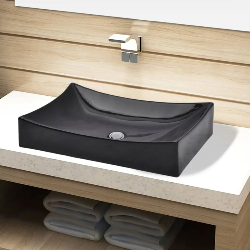 vidaXL Fontanería-Lavabo de cerámica rectangular color