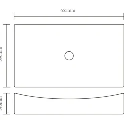 vidaXL Fontanería-Lavabo de cerámica rectangular color