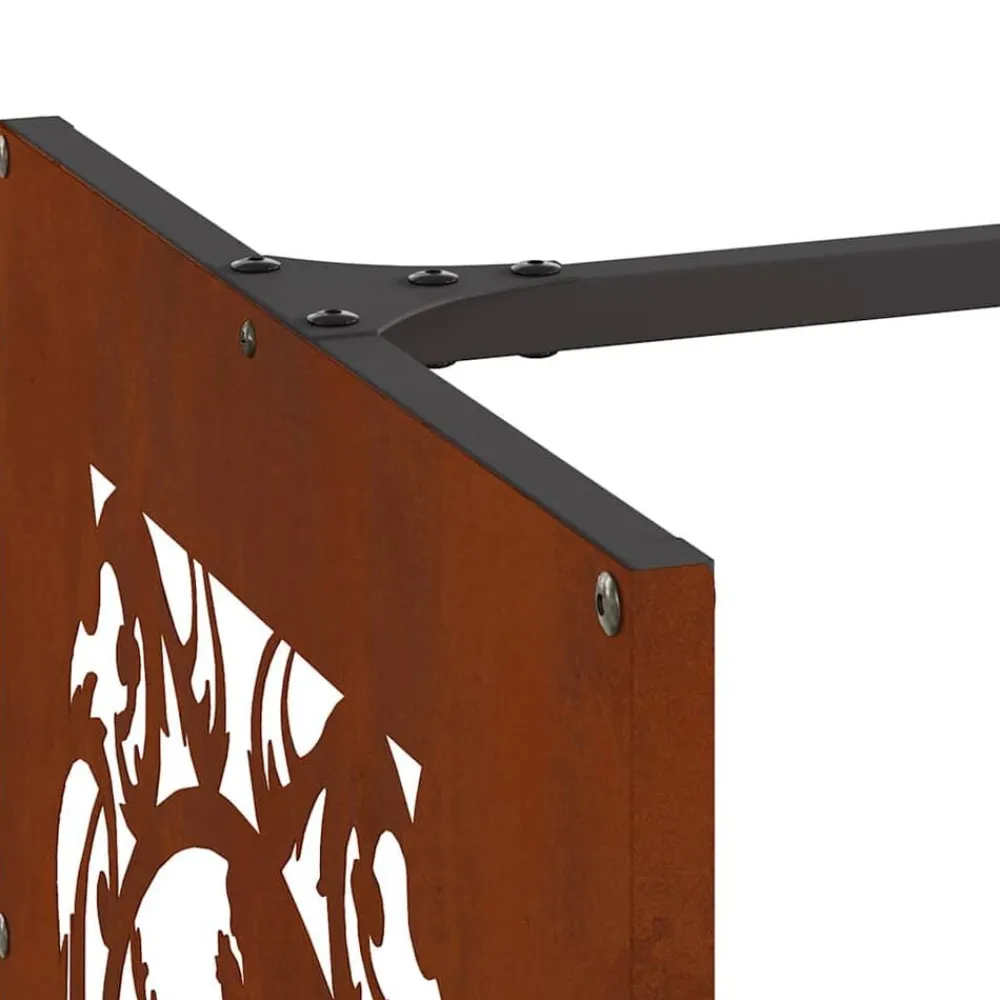 vidaXL Leñero 40x40x40 cm acero corten Acero oxidado Online
