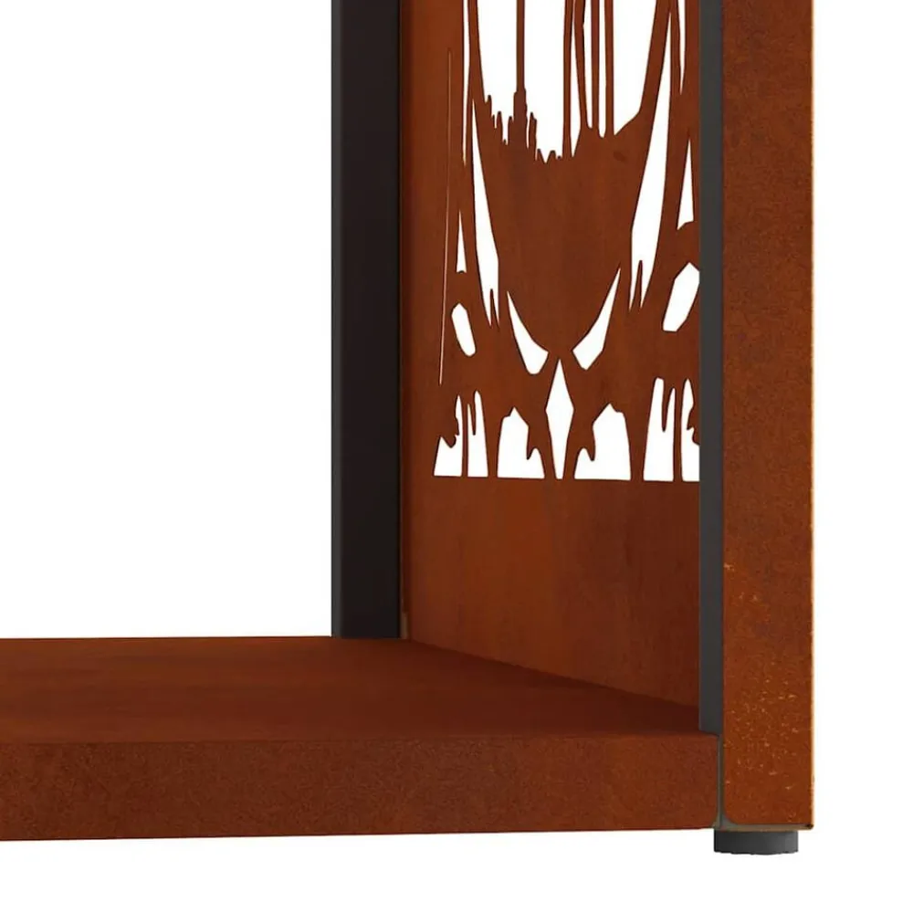 vidaXL Leñero 40x40x40 cm acero corten Acero oxidado Online