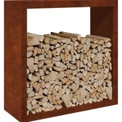 vidaXL Accesorios Para Hornos De Leña Y Chimeneas-Leñero 100x40x100 cm Acero oxidado