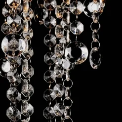 vidaXL Lámpara blanca colgante de metal con adornos de cristal Sale